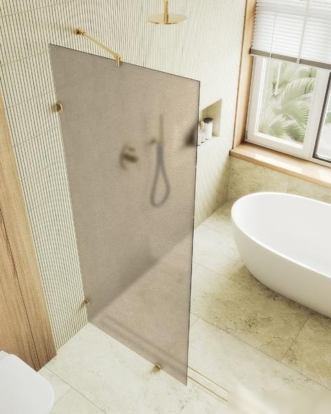 Душевая стенка MaybahGlass 79x195 MGD-265-3 (бронзовое матовое стекло/золото)