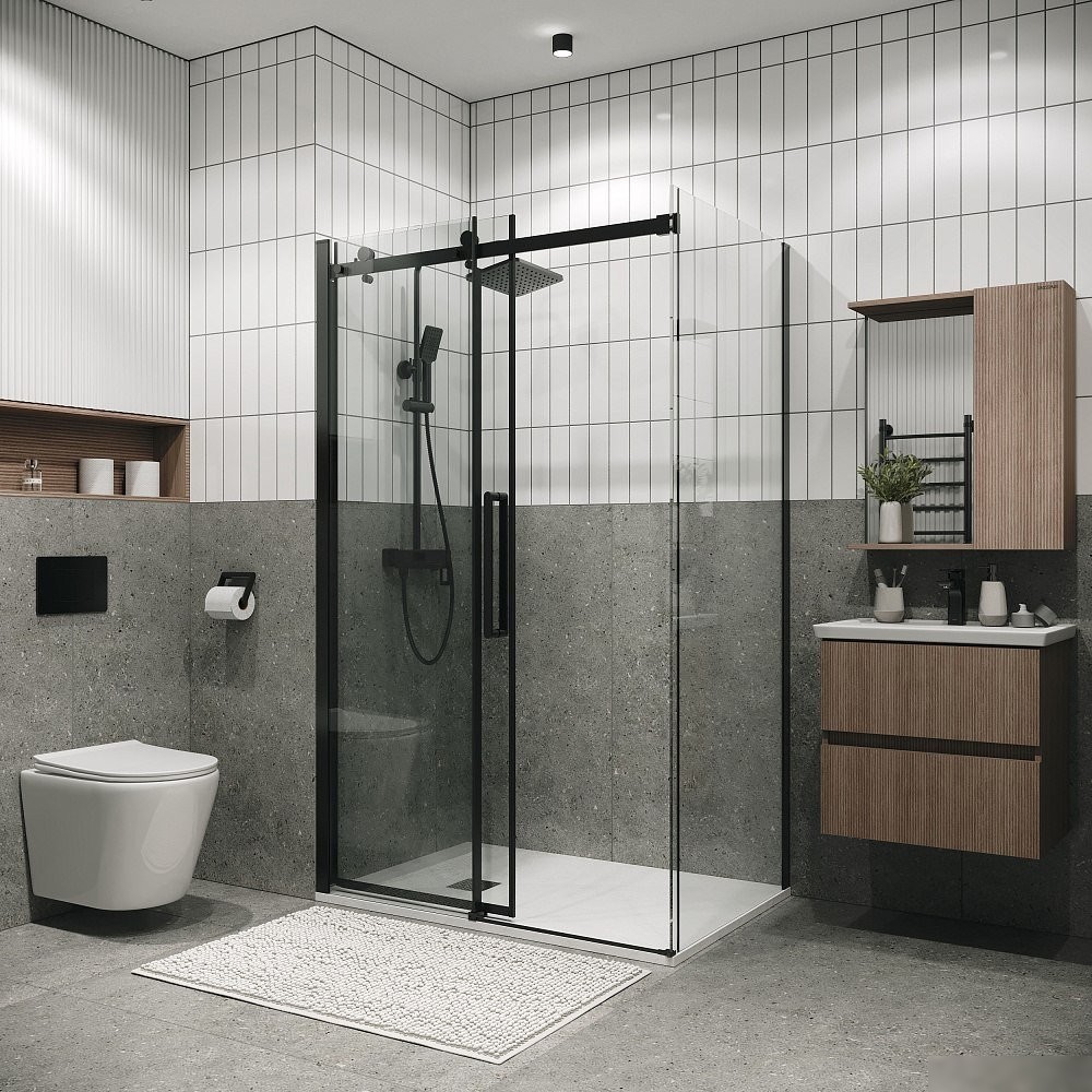 Душевой уголок Grossman Classic 110x80x195 120.K33.04.1180.21.00 (черный матовый/стекло прозрачное)