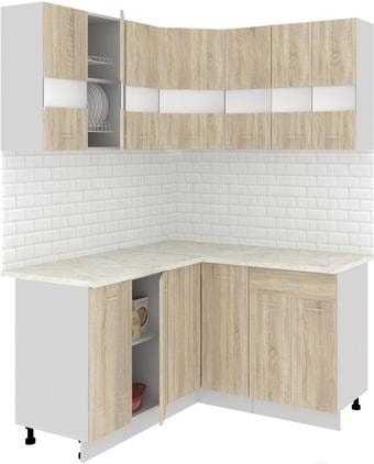 Угловая кухня Кортекс-мебель Корнелия Экстра 1.5x1.4м (дуб сонома/марсель)