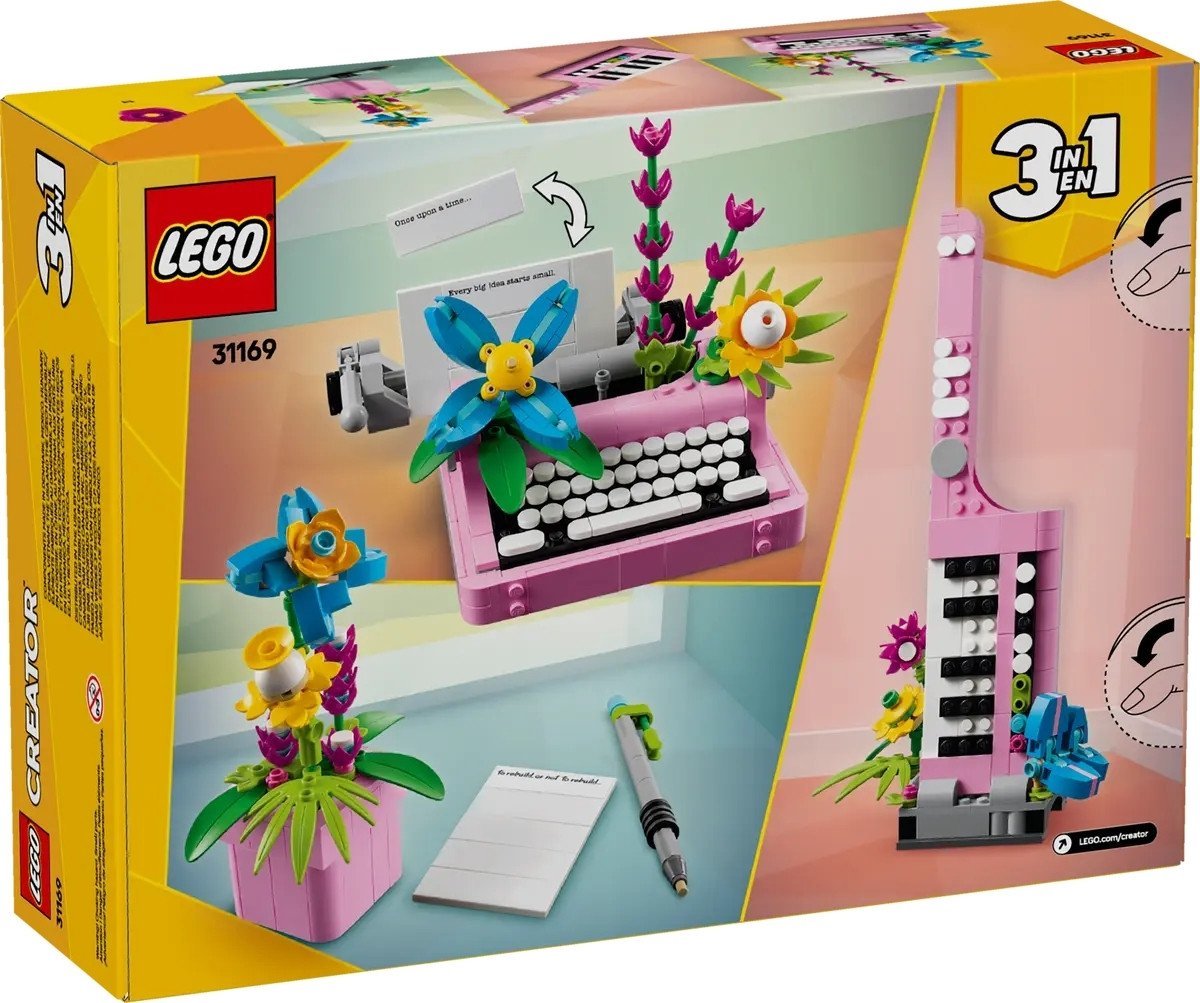 Конструктор LEGO Creator 3 в 1 31169 Пишущая машинка с цветами