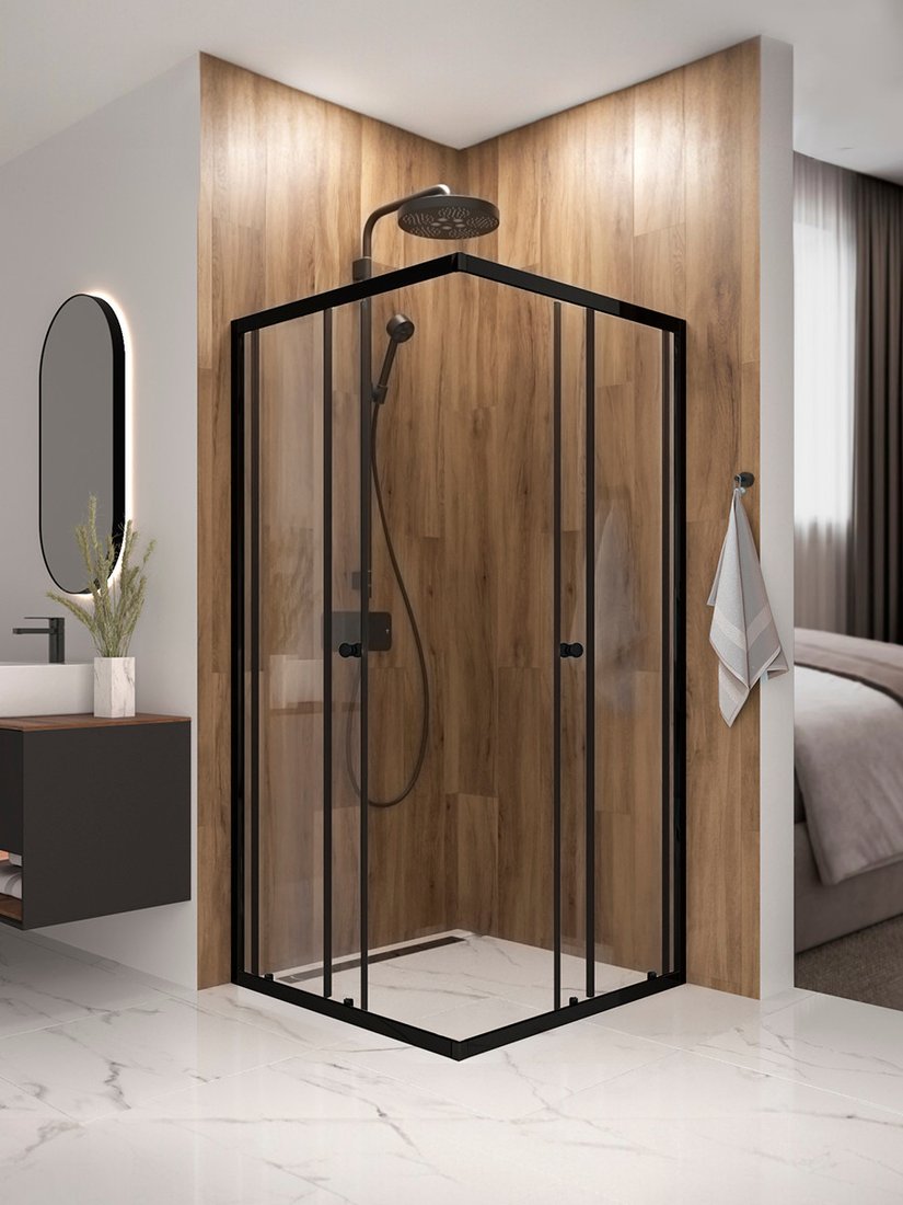 Душевой уголок Domani-Spa Shape 2 99 90x90x190 без поддона (графит/прозрачное стекло)