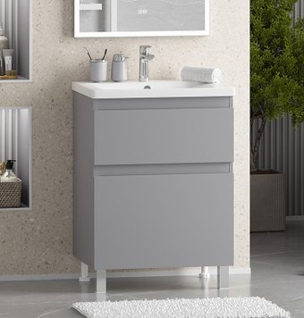 Misty Тумба с умывальником Лаки 60 П-Лак-01060-5012Я+RCW-140360WH