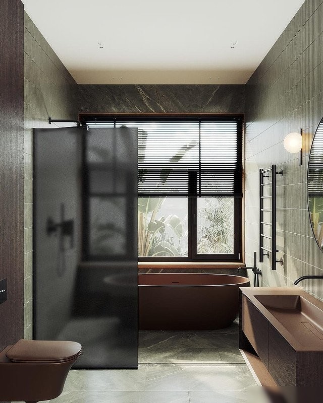 Душевая стенка MaybahGlass 99x195 MGD-1356-6у (графитовое матовое стекло/черный)