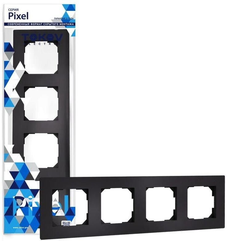Рамка Tokov Electric Pixel TKE-PX-RM4-C14 (карбон)