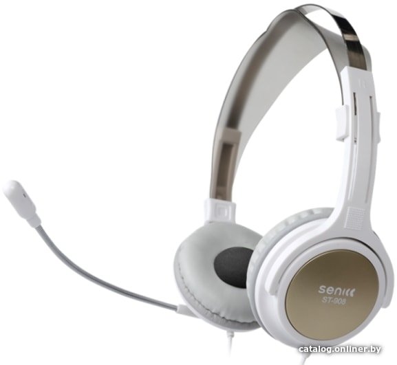 Наушники Senicc ST-908 (белый/золотистый)