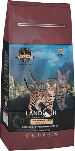 Сухой корм для кошек Landor Adult Sterilized & Light Duck with Rice 2 кг