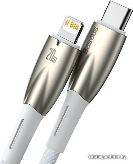 Кабель Baseus Glimmer Series Fast Charging Data Cable Type-C - Lightning 20W CADH000002 (1 м, белый)