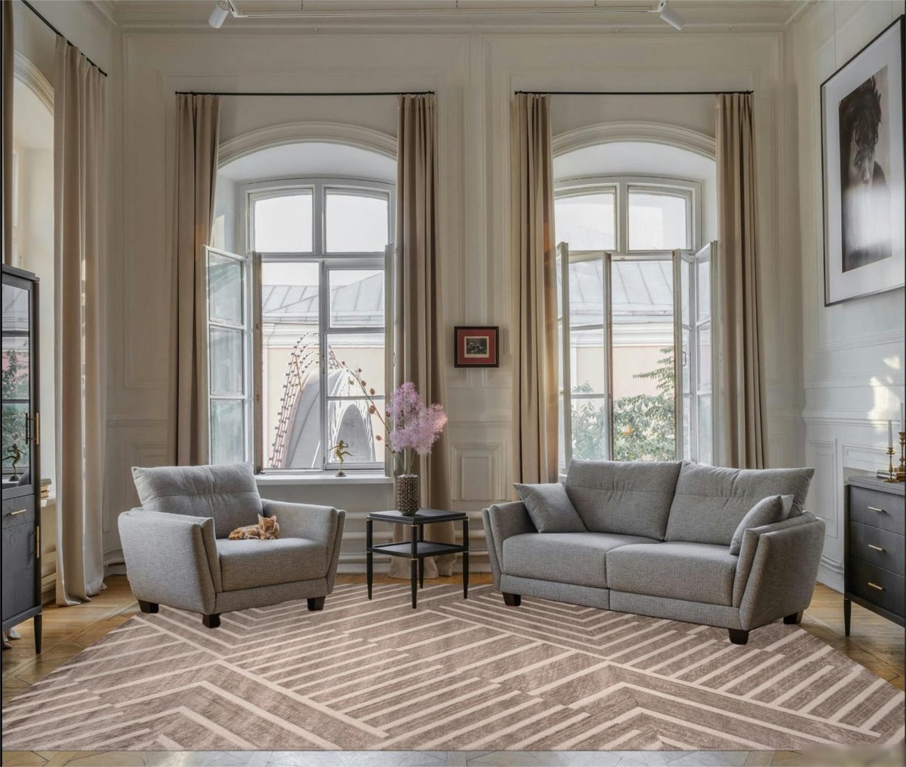 Ковер для жилой комнаты Merinos Dios F438-STAN-BEIGE (1.6x2.3)