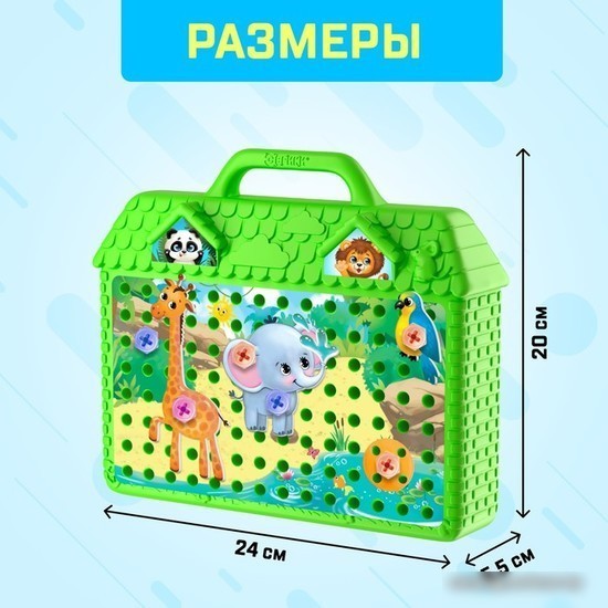 Конструктор Эврики 5189629 Веселые зверята (зеленый)