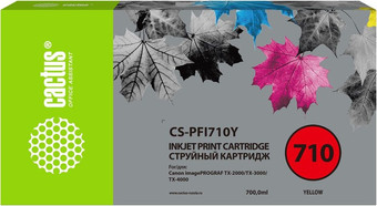 Картридж CACTUS CS-PFI710Y (аналог Canon PFI710Y)