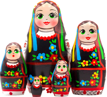 Развивающая игра Брестская Матрешка В украинской вышиванке (набор 5 шт)