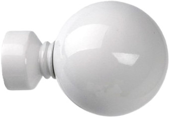Наконечник для карниза Lm Decor YF059 Шар большой 25мм (белый глянец)