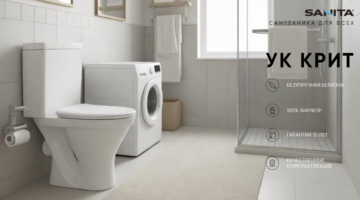 Унитаз напольный Sanita Крит WC.CC/Krit/2-P/WHT.G/S1