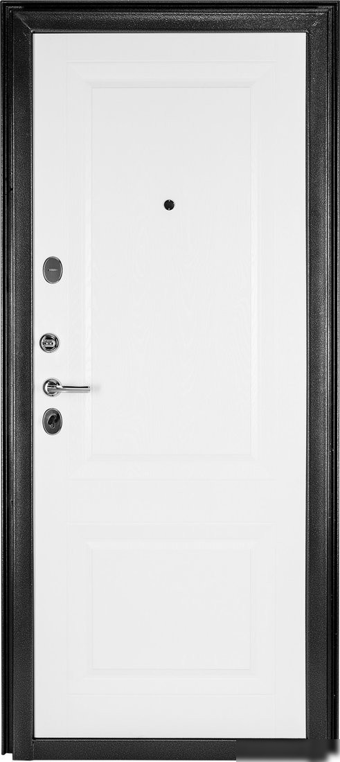 Металлическая дверь Guard Классика MG60 97х205 левая (черное серебро/белый ясень)