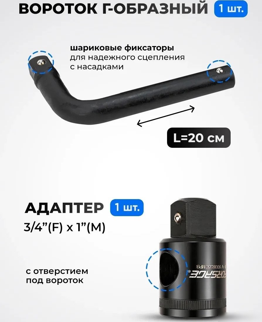 Набор головок слесарных FORSAGE F-6154-5MPB (63806)