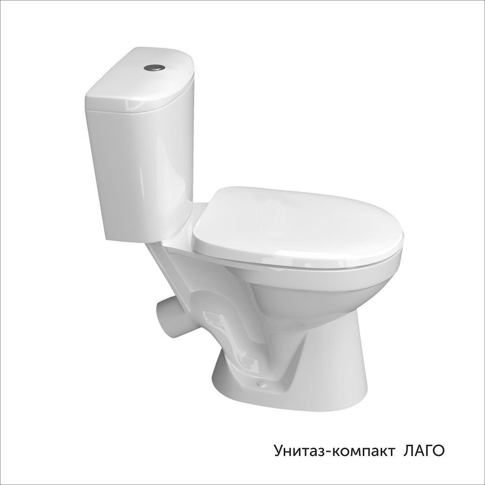 Унитаз напольный Керамин Лаго Инкоэр (белый, с жестким сиденьем)