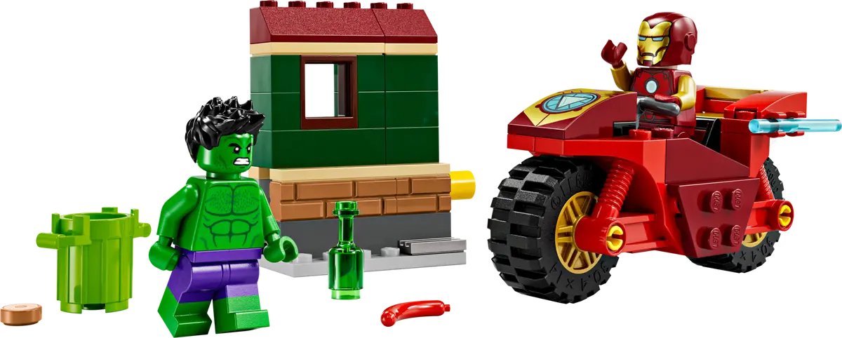 Конструктор LEGO Super Heroes Железный человек на мотоцикле и Халк 76287