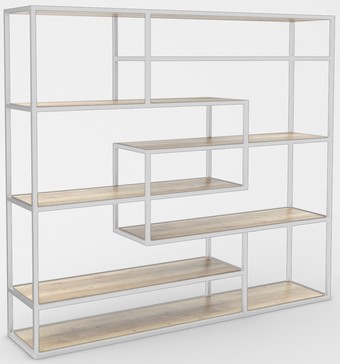 Стеллаж Hype Mebel Зиг-Заг 200x150 (белый/древесина белая)