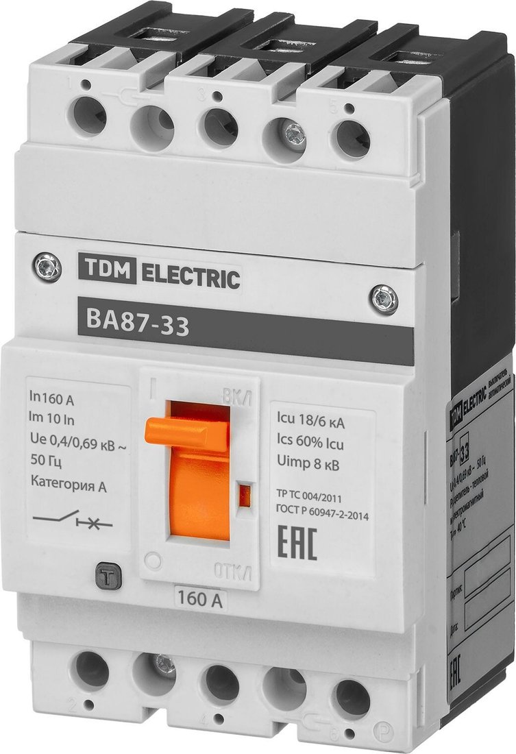 Выключатель автоматический TDM Electric ВА87-33 3Р 160А 18кА SQ0751-0011