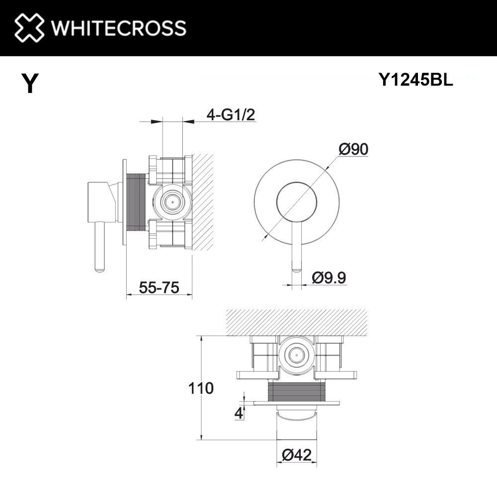 Смеситель Whitecross Y Y1245BL (черный матовый)