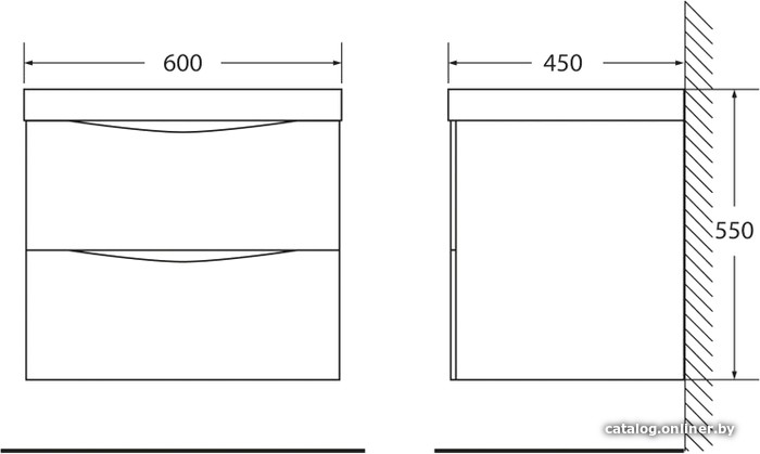 BelBagno Тумба под умывальник Marino-600-2C-SO-BO-P (bianco opaco)