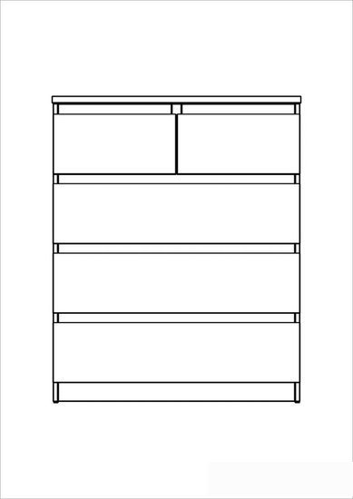 Комод Mio Tesoro Мальта 5 ящиков 80x99 2.05.02.080.3 (дуб сонома)