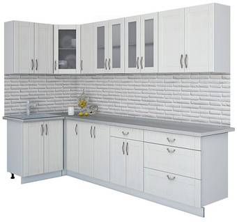 Готовая кухня Интерлиния Мила Крафт 1.2x3.0 (дуб полярный)