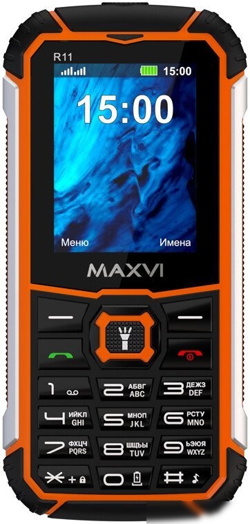 Кнопочный телефон Maxvi R11 (оранжевый)