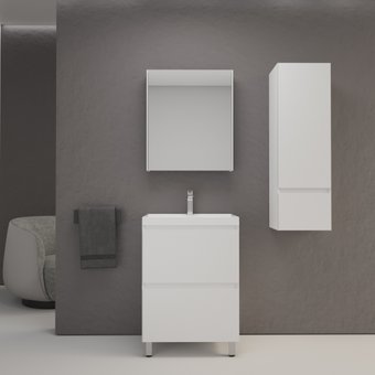 Symbolite Тумба под умывальник Манхэттен 60 Plus 2 ящика + Asti 60x45 (белый матовый)