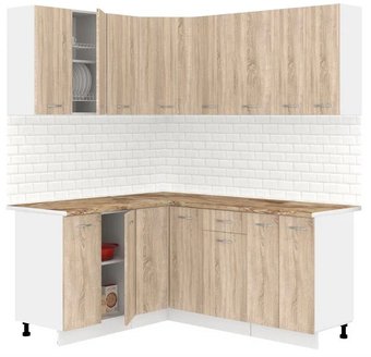 Готовая кухня Кортекс-мебель Корнелия Лира 1.5x1.8 (дуб сонома/мадрид)