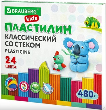 Пластилин BRAUBERG Kids 106437 (24 цв)
