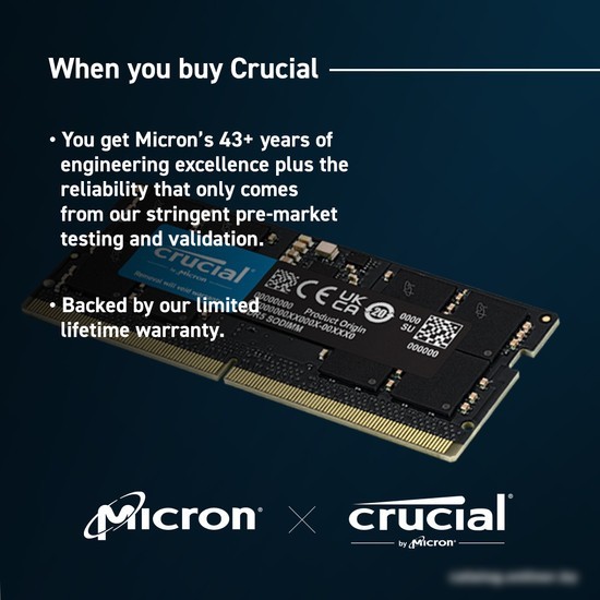 Оперативная память Crucial 32ГБ DDR5 SODIMM 5600 МГц CT32G56C46S5