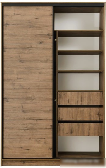 Шкаф-купе Рэйгрупп Bromo VVH 02 РГ-10.02 B 160 VVH 160x220.5 (дуб велингтон/черный)