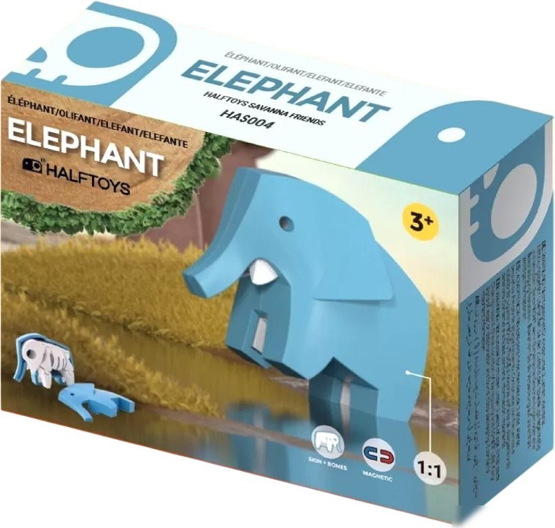 Магнитный конструктор Halftoys Animal Слон HAS004