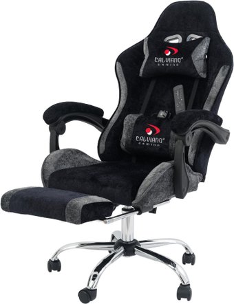 Игровое (геймерское) кресло Calviano Amarone (black-grey plush)