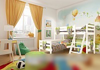 Двухъярусная кровать Мебельград Соня вариант 8 (массив сосны белый)