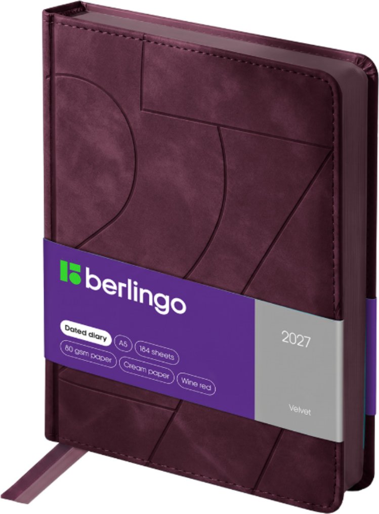 Ежедневник Berlingo Velvet 2027г DD7_43504 (184л, бордовый)