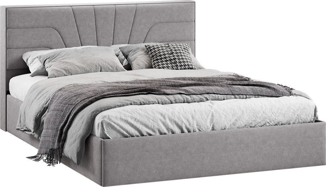Кровать Трия Пандора с ПМ и заглушиной 160x200 Тип 1 (микрошенилл Relax Mocco)