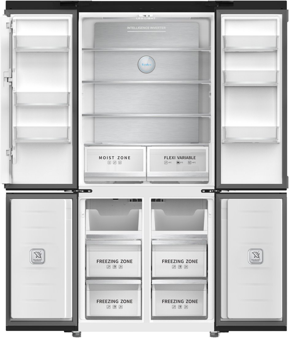 Четырёхдверный холодильник Tesler RCD-487BI (серый)