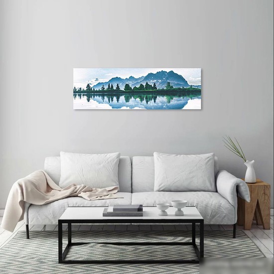 Картина Stamprint Озеро и горы АT020 (45x140)
