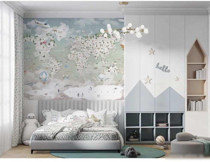 Фотообои Citydecor Детская Карта мира 351 300x260