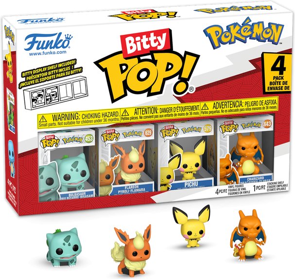 Набор фигурок Funko Bitty POP! Pokemon Bulbasaur+Flareon+Pichu+Charizard Fun81134