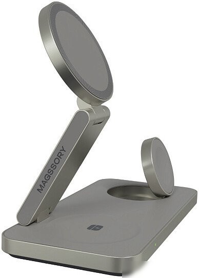 Беспроводное зарядное Magssory Yoga 3 в 1 Charging Station для Samsung Qi2 WCH017t (титан)