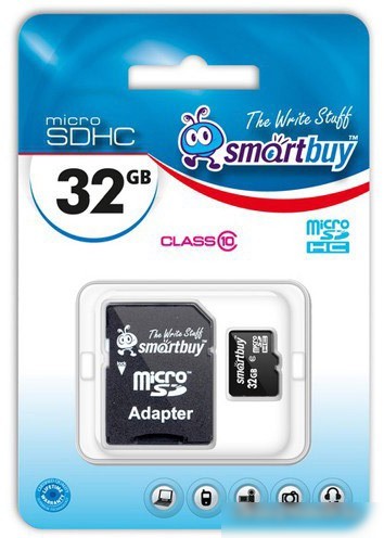 Карта памяти Smart Buy microSDHC Class 10 32GB (SB32GBSDCL10-01)