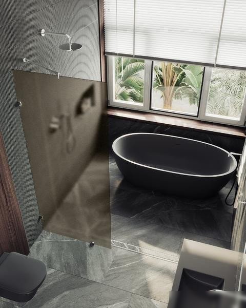 Душевая стенка MaybahGlass 79x195 MGD-265-4 (бронзовое матовое стекло/хром глянцевый)