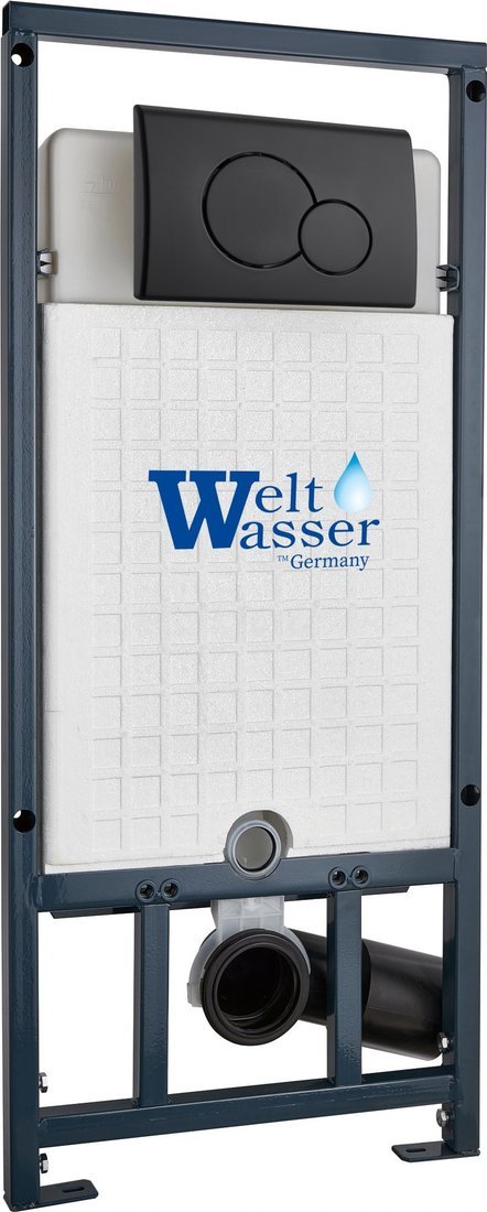 Унитаз подвесной Saniteco KW-9004W в комплекте с инсталляцией + Marberg 507 RD MT-BL + Marberg 507