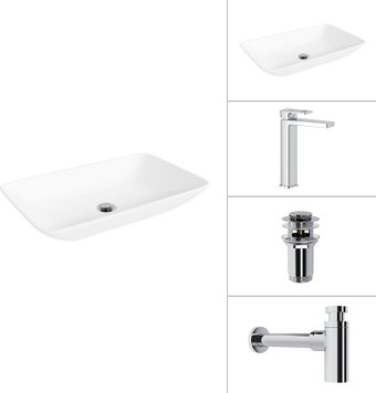 Умывальник Lauter 21540 + Cascade 21СК0655C + сифон 21635CH + дон.клапан 21190CH (хром)