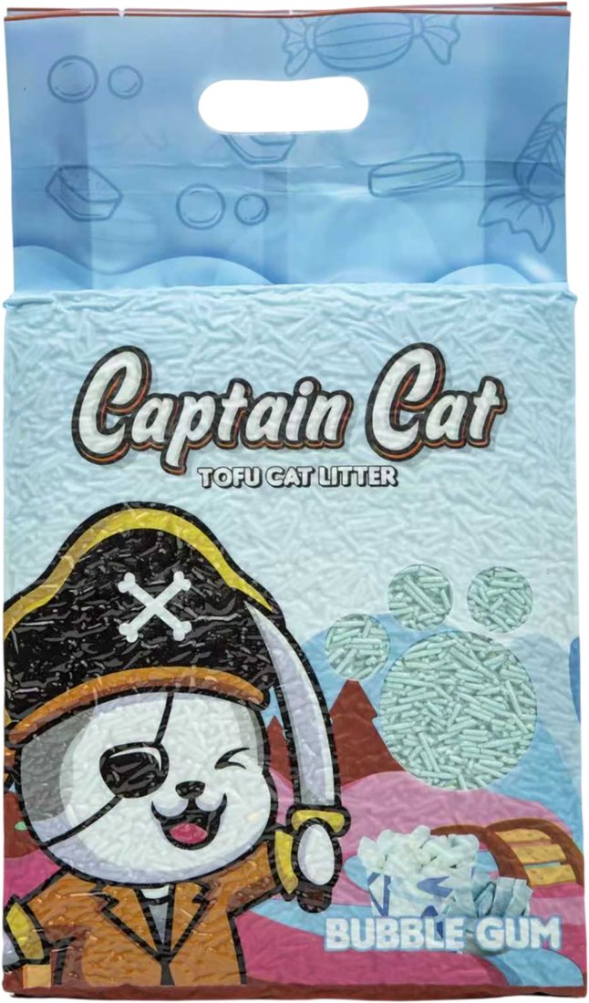 Наполнитель для туалета Captain Cat Тофу Buble Gum (7 л/2.5 кг)