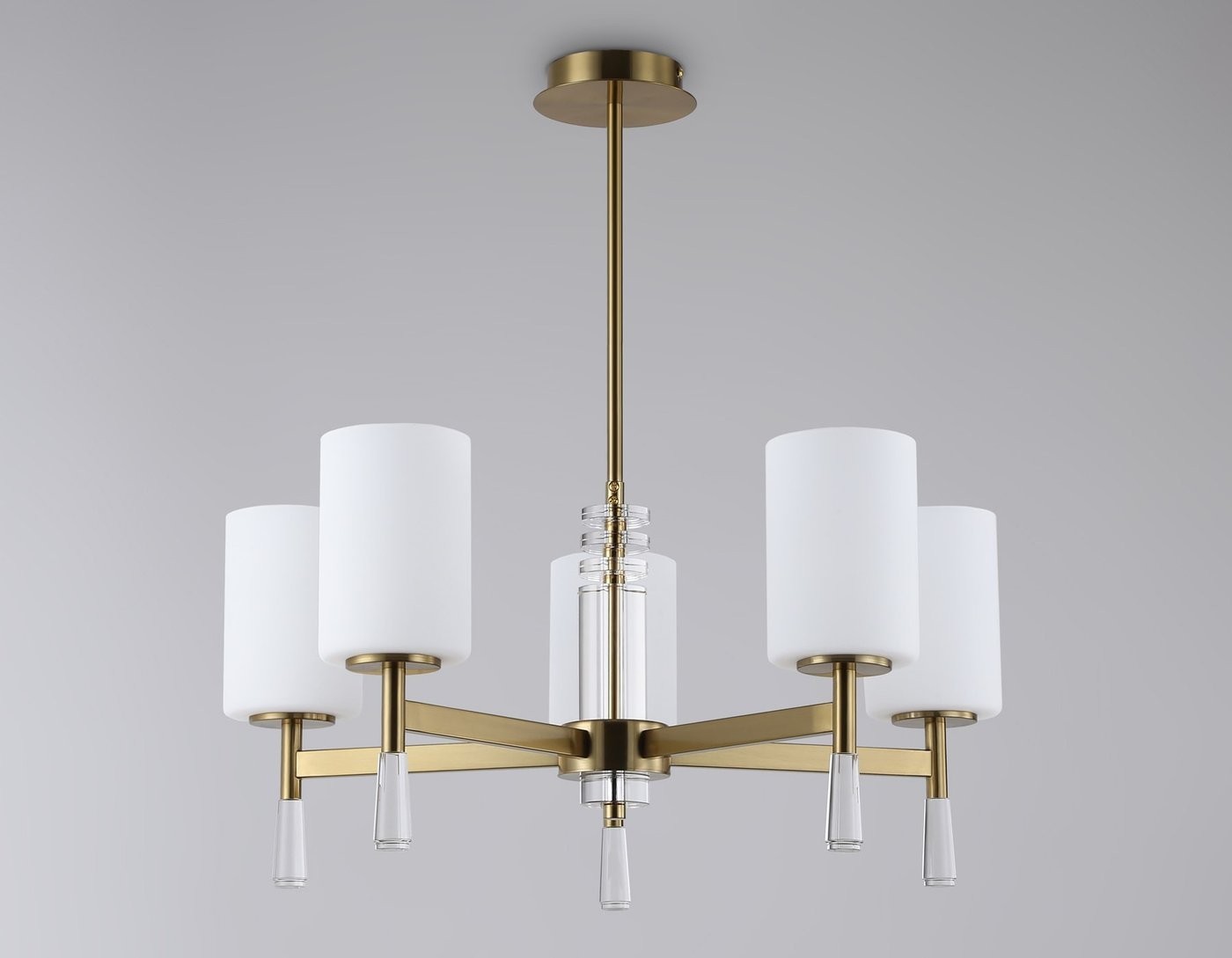 Подвесная люстра Ambrella LH56261/5 BS/FR (латунь/белый матовый)