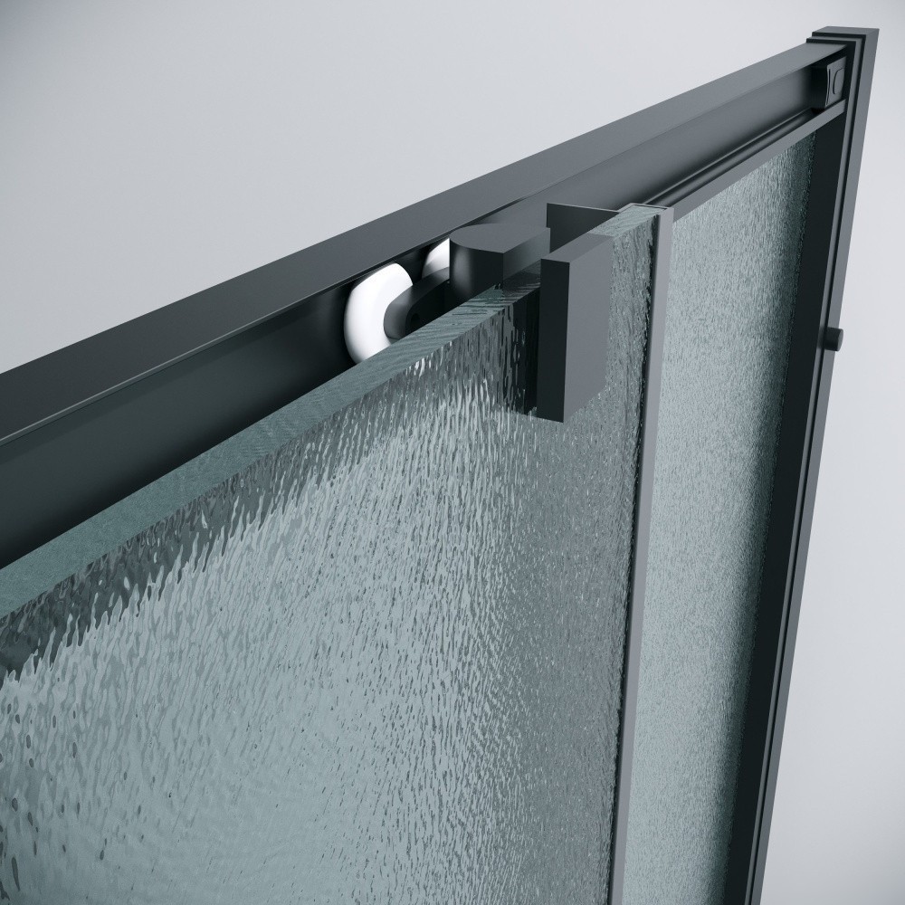 Душевой уголок Grossman Cosmo 90x90x195 300.K33.02.9090.21.02 (черный матовый/шиншилла стекло)